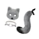thumbnail image 1 of Máscara de Therian y cola de zorro, máscara de anime, disfraz de animal lindo, conjunto de cola para Gris, 1 of 9