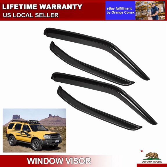 Window Vent Visor For 2000-2004 Nissan Xterra Side Sun Rain Deflector Guard