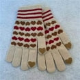 thumbnail image 2 of Hellosay Warm Gloves for Women Knit Thermal Warm Touch Screen Gloves Christmas Gifts Beige, 2 of 7