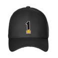 thumbnail image 2 of Daxton Two Tone Initial Letters Numbers Structured Baseball Hat, Black Hat, Number 1, 2 of 3