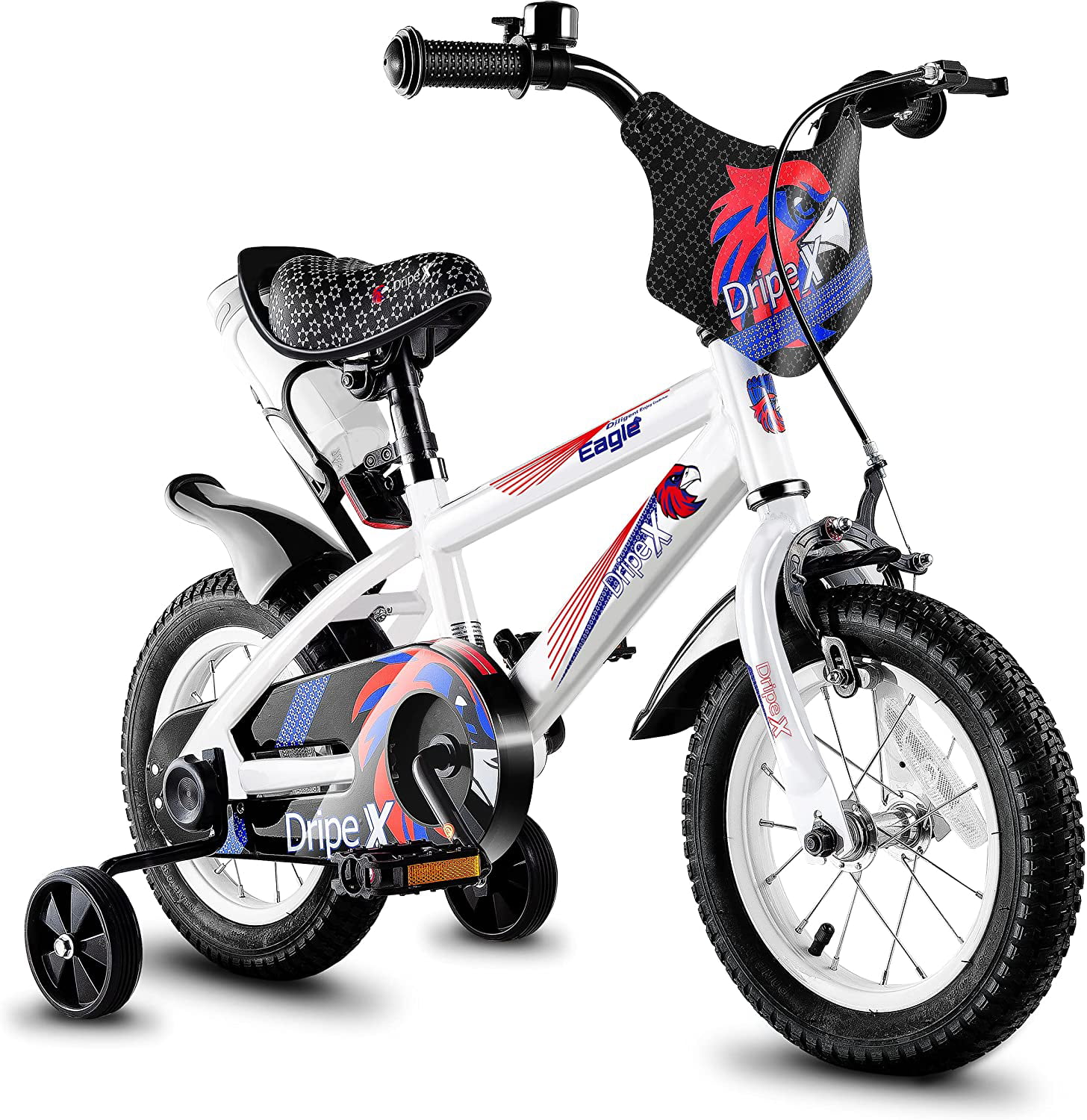 DRIPEX Boys Bike 20 inch Kids Bike 12/14/16/18 inch BMX Stytle for 3-10  Years Old Boy＆Girl Children Bicycle with Kickstand or Trainning Wheel,White  