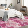 thumbnail image 4 of Monstera Rugs for Living Room Bedroom - Heart Rug 4x5 - Pink Carpet for Home Decor - Washable Non Slip Patterned Indoor Large Area Rug - Soft & Low Pile (ZK&768), 4 of 7