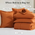 thumbnail image 4 of RUIKASI 5 Pieces Orange Twin Bed Comforter Set with Sheets - Bed in a Bag with Comforter and All Season Sheets, Pillowcases, 4 of 5