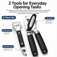 thumbnail image 6 of NIUTA Manual Can Opener, 2-Piece Can Opener Manual Set with Easy-Turn Knob, Comfortable Grip Handles, Bottle Opener & Traditional Can Punch Tool, Handheld Can Opener for Kitchen, Camping, 6 of 7