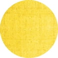 thumbnail image 1 of Ahgly Company Machine Washable Indoor Round Oriental Yellow Traditional Area Rugs, 4' Round, 1 of 1