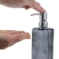 thumbnail image 3 of Unique Bargains 1 Pc Elegant Vertical Pattern Soap Pump Dispenser for Bathroom 16.9oz Gray Silver Tone, 3 of 6