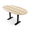 Blonde Surfside Ash w/Matte Black Base, variant on Boat Oval Bistro Height Meeting Table T-Shaped Metal Base 46x72 Bar Table