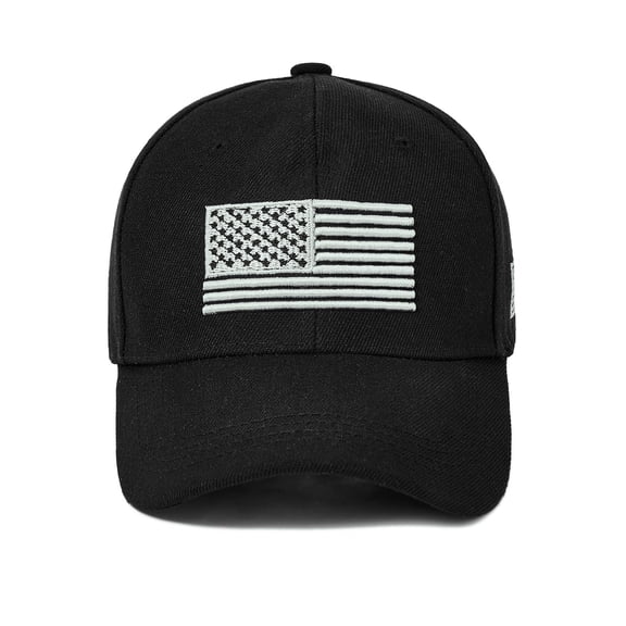American Trends Baseball Cap for Men USA Flag Embroidered Baseball Hat Adjustable Golf Hat UV Protection Black