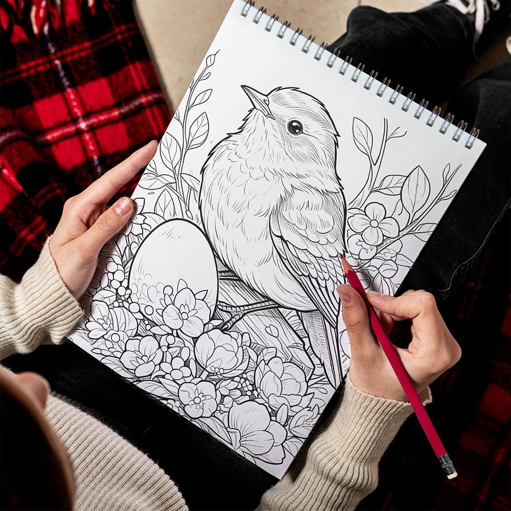 LBKHOUSE Winter Landscapes Coloring Book Spiral Bound for Adults, Premium Cover