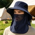 thumbnail image 4 of Sombrero de sol para hombre con protección total y solapa protectora para el cuello y la cara extraíble | Sombrero tipo boonie de ala ancha con malla transpirable, 4 of 6