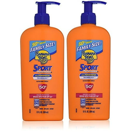 - Banana Boat Sunscreen Sport Family Size Broad Spectrum Sun Care Sunscreen Lotion - SPF 50, 12 ounce (Pack of 2)