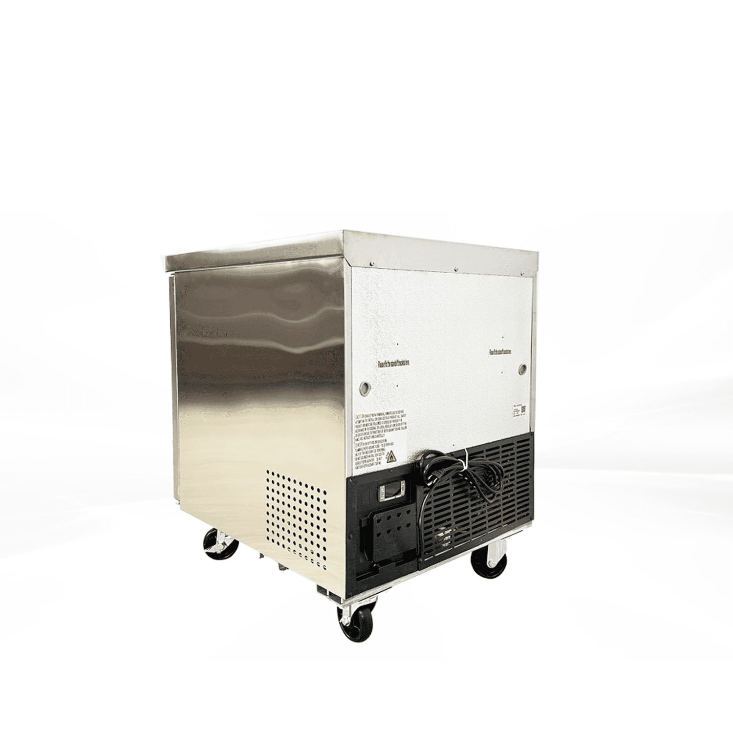 27 inch 6.3 cu.ft, 35 1/2" heigh Commercial Undercounter  refrigerator, Solid Doors, stainless steel exterior, NSF certified.