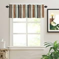 thumbnail image 2 of Vintage Stripes Valances for Windows Brown Orange Blue Striped Retro Lines Rod Pocket Curtain Valance Window Treatment Short Curtains for Kitchen Living Room, 42"x12", 2 of 5