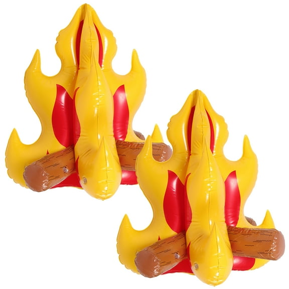 2 Pcs above Fake Flame Decoration Inflatable Campfire Child