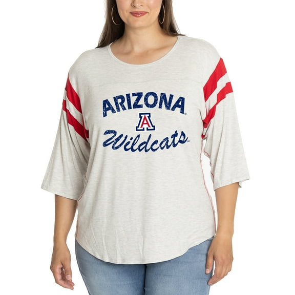 Women's  Ash Arizona Wildcats Sabrina 3/4-Sleeve Jersey T-Shirt