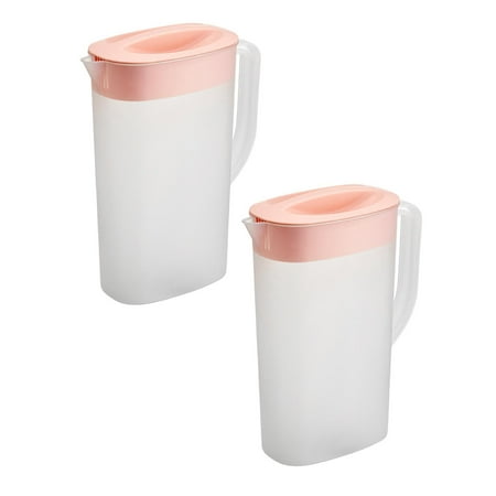

2pc Glass Sun Tea Jar for Outdoor Use Bulk Water Bottle Slim Water Bottle Pitcher With Lid Carafes Mix Drinks Water Jug For Hot/Cold Lemonade Juice Beverage Jar Ice Tea Kettle