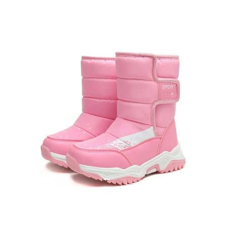 Colisha Unisex Kids Ankle Boots Cotton Lining Winter Booties Non-Slip ...