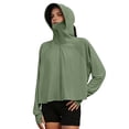 thumbnail image 4 of Women's UV Sun Protection Hoodie Jacket With Zipper Lightweight Long Sleeve Sun Shirt Breathable Loose-Fitting Cycling Clothing Cooling Women Hooded Coat Ultra Wrinkle Resistant Clothes, 4 of 4