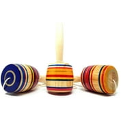 Alondra's Imports Elegantly Handcrafted, Classic Wooden Baleros, Made in Mexico (Valeros Mexicanos, Party Toy Decorations) Unique Assorted Colors - Set of 3