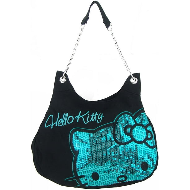 Licensed Hello Kitty Blue Sequins Handbag Purse