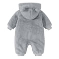 thumbnail image 4 of KJameas Baby Boys Girls Jumpsuit Fuzzy Fleece Bear Hooded Zip Up Footed, 4 of 5