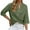 Olive Green, variant on Odeerbi Cotton Linen Shirts for Women Summer V-Neck Long Sleeve Button Blouse Loose T-shirt Tops Olive Green