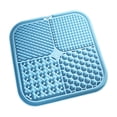 thumbnail image 2 of Silicone Pet Mat, 4.5X4.5 Inch Blue Dog Mat for and Water, Dog Slow Feeder Puzzle Lick Pad, Mat for Dog Bowls with Strong Cups, Multi-Pattern Textured Slow Eating Surface,, 2 of 8