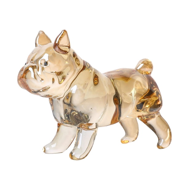 Estatua de bulldog francés, escultura de perro, centro de mesa, estatua de animal, figuras de escritorio marrón claro