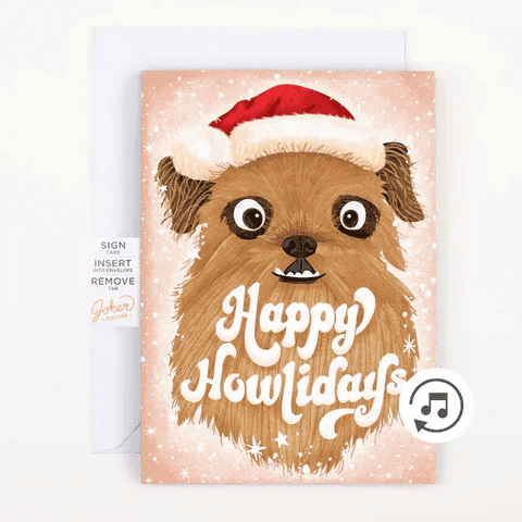 Endless Dog Prank Christmas Holiday Card With Glitter
