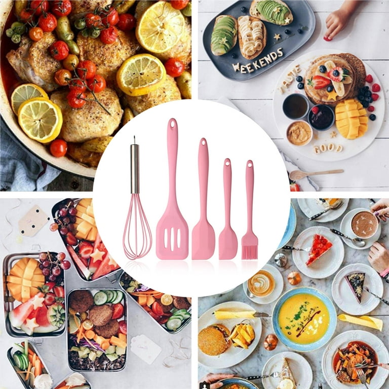Mini Silicone Kitchenware Cooking Utensils Set Pink Non-stick Cookware  Spatula Shovel Spoon Egg Beaters Kitchen Cooking Tool Set