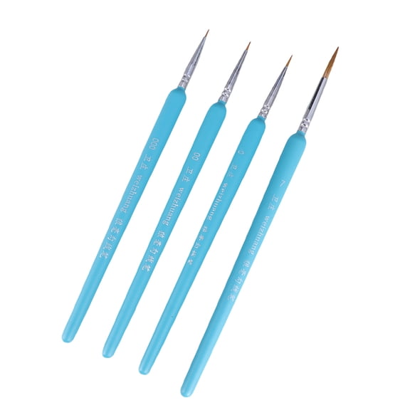 PBPBOX SkyBlue Detail Paint Brush Set for Fine Detailing Painting Convenient for Travel 4Pcs Plastic