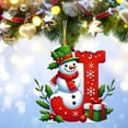 thumbnail image 4 of Zawou 26 Snowman Alphabet Ornaments, 2D Acrylic Letter Red Personalized Snowman Alphabet Hanging Decorations with Green Hat Mini for Christmas Tree Holiday DIY Crafts Xmas Home Decor, 4 of 6