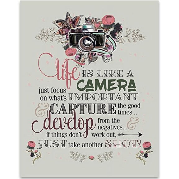 Life is Like a Camera - 11x14 Unframed Typography Art Print - Great Inspirational Gift