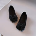 thumbnail image 4 of Dakaela Girls Mary Jane Dress Shoes Kids Suede Bowknot Princess Ballerina Flats School Wedding Party Uniform Loafers Black Size 6, 4 of 7
