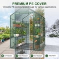 thumbnail image 4 of JIOABL 3-Tier Walk-In Greenhouse with PE Cover, Roll-Up Zipper Door & Side Windows, Steel Frame, Outdoor Plant Greenhouse for Garden, Patio, Green, 4 of 10