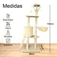 thumbnail image 2 of Árbol para Gatos, Torre de Actividades de Varios Niveles, Torre Árbol Rascador para Gatos con Escaleras, Casa para Gatos, Juguete Colgante, Ahorro de Espacio para Gatos Activos Ideal (Gris), 2 of 7