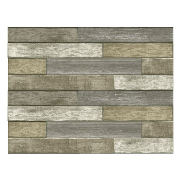 WallPops Brown Wood Planks Wall Art Kit