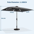 thumbnail image 2 of Memoryfield 10' x 6.5' Solar Rectangular Patio Umbrella with LED Lights, Outdoor Market Umbrella, 6-Rib Table Umbrella for Garden, Deck & Lawn, Grey, 2 of 8