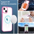 thumbnail image 5 of Case Compatible with iPhone 13 Case, Compatible with MagSafe Wireless Charging, Transparent Anti-Scratch Back Shockproof Protective Slim Thin Phone Case Cover, Translucent Pink, 5 of 15