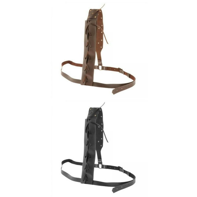 2x Medieval Hombro Trasero de alda Holder Frog, de Guerrero Hebilla de material cuero de para Hombres Adultos Soporte de Yuyangstore Funda trasera del cinturón de espada