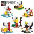thumbnail image 2 of Snoopy Series Building Blocks Street View Mini Cartoon Character Scene Model Bricks Desktop Decoration Children DIY Toys Gifts, 2 of 9