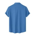 thumbnail image 6 of DPTALR Men's Short Sleeve Button Down Shirt,Casual Work Dress,Lightweight Summer with 2 Pockets,Blue,XXXL, 6 of 7