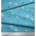 thumbnail image 1 of Soimoi Blue Velvet Fabric Anchor Hook & Small Country Flag Print Fabric by the Yard 58 Inch Wide, 1 of 1