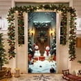 thumbnail image 6 of FastXmas 2.95 x 5.9 Ft Christmas Style Door Curtain Christmas Hanging Backdrop Santa Claus Deer Door Curtain Xmas Pendant Cover Christmas Door Decor for Home Wall Background Cloth Winter Holiday, 6 of 6