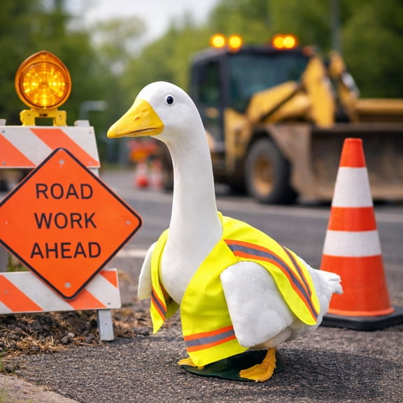 High Visibility Construction Safety Vest Porch Goose Outfit For 19 23 Inch Goose Statues For Yard And Front Porch Decor