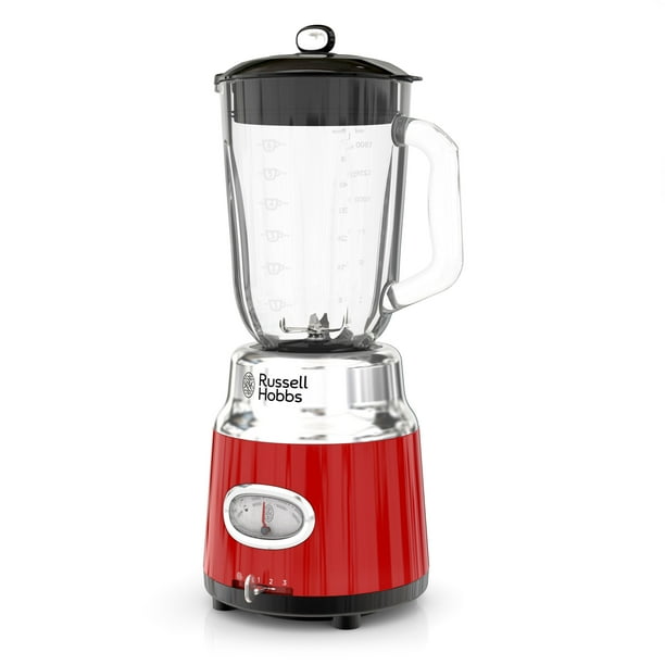 Russell Hobbs Retro Style 6Cup Blender, Glass Jar, Red, BL3100RDR