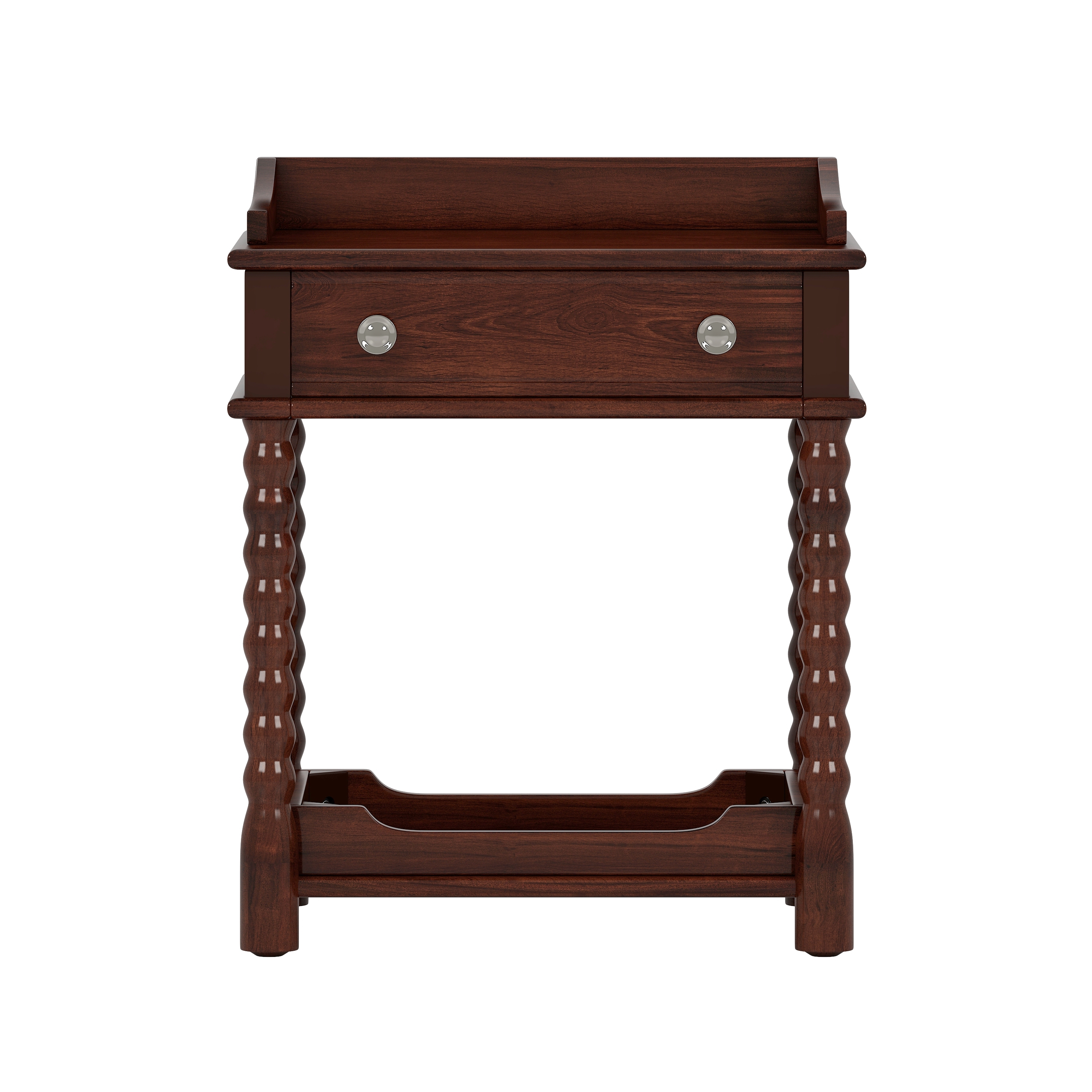 Euroco Retro Nightstand with Storage Drawer, 20 Inch Wider Bedside Table with Bottom Shelf,2-Tier Wood End Table for Bedroom, Living Room, Closet,Walnut