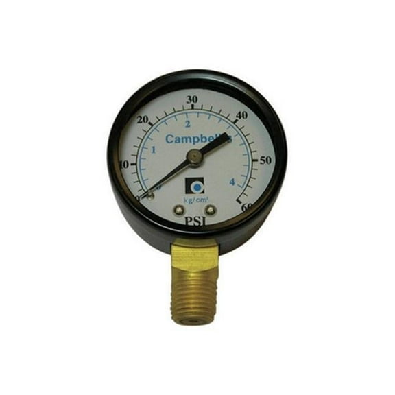 Campbell PG4-NL 2 in. 0-60 PSI 0.25 in. NPT Pressure Gauge