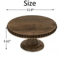 thumbnail image 4 of Hanobe Rustic Cake Stand 11.8 Inch Wood Dessert Display Riser Vintage Beads Cake Stand for Wedding And Christmas Reception Decoration, Brwon, 4 of 6