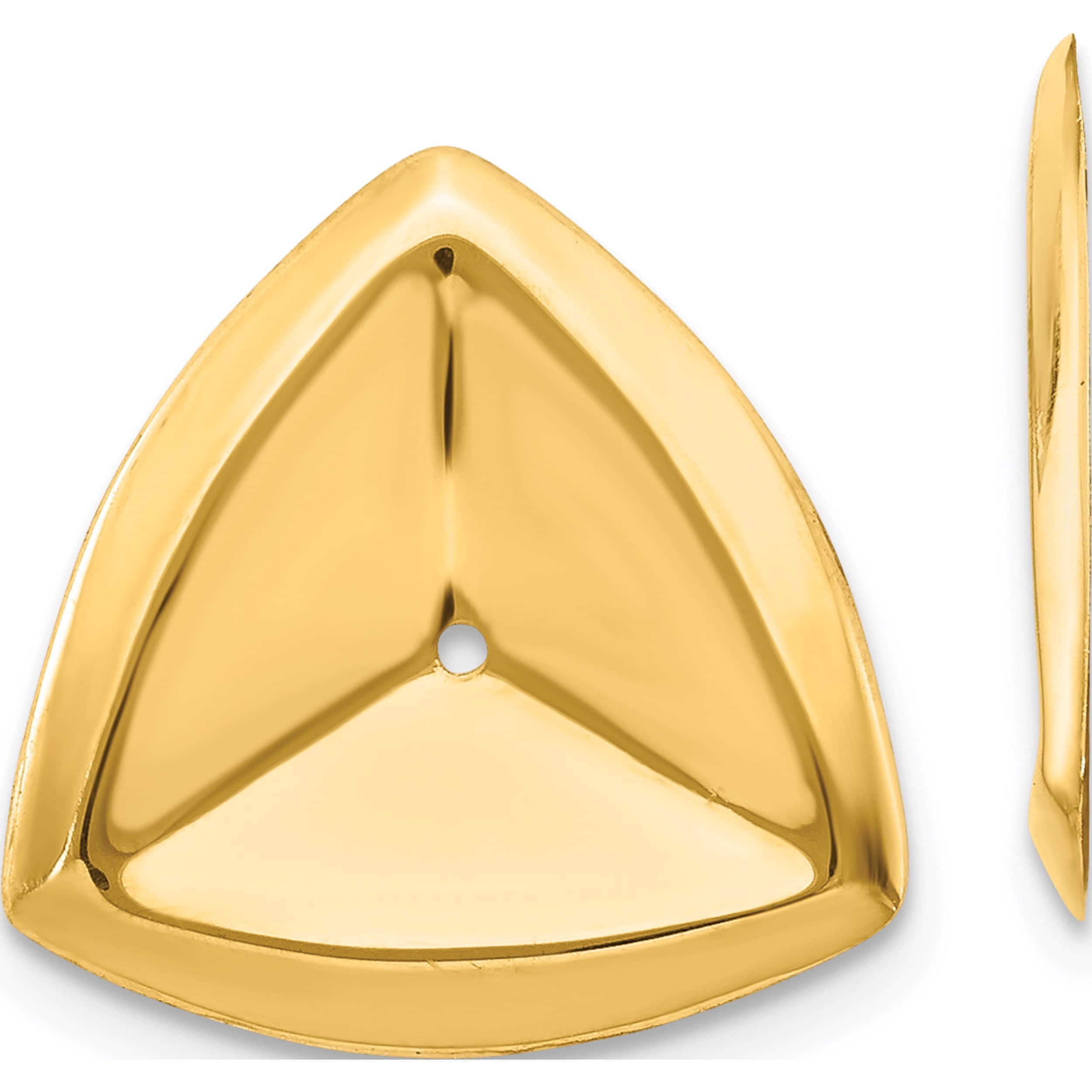 14K Yellow Gold Polished Triangle Earring Jackets (22 X 12) Made In Puerto Rico e890j